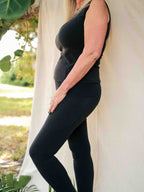 Classic Wide-Ribbed Legging Smokey Black