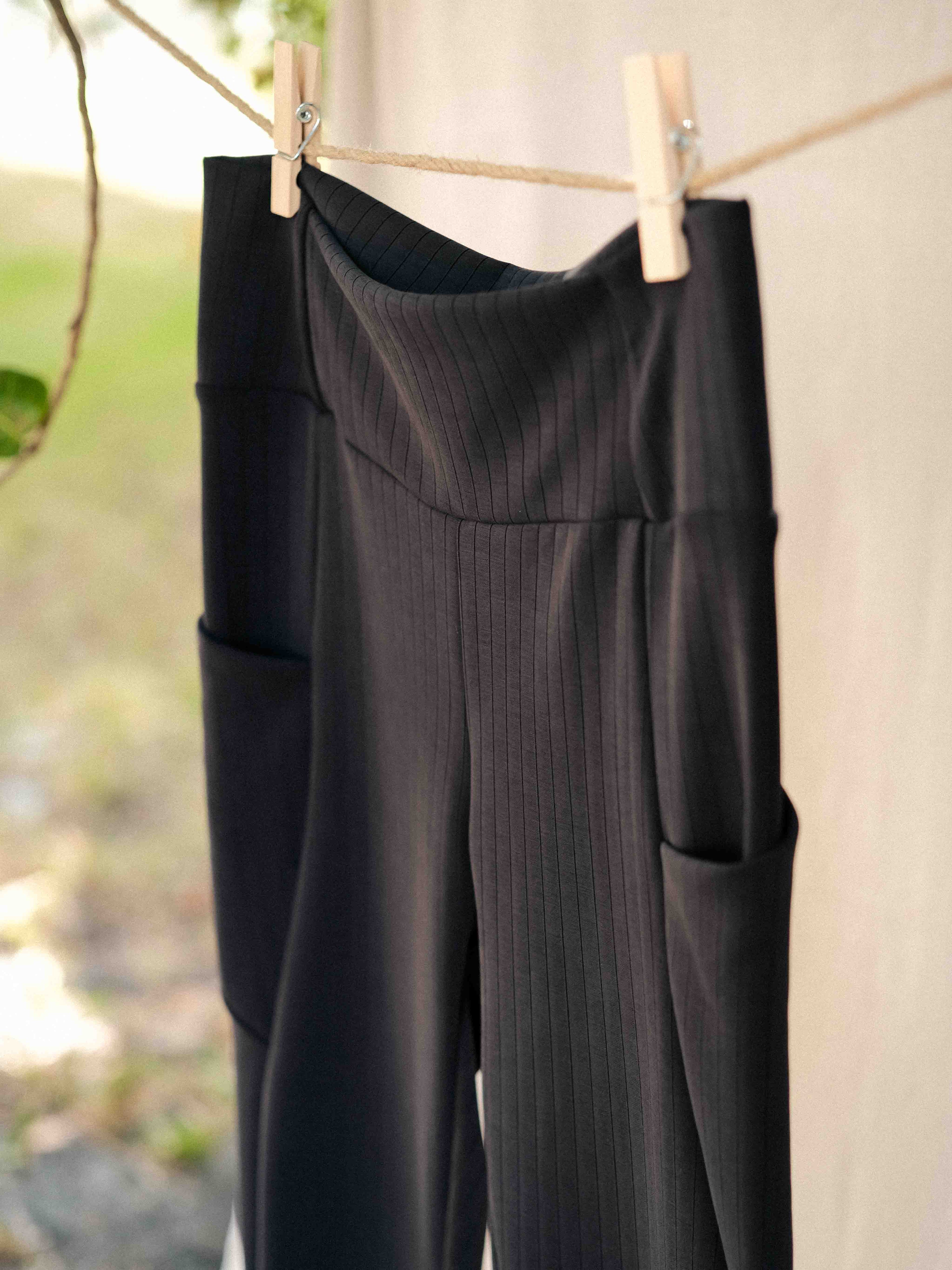 Classic Wide-Ribbed Legging Smokey Black