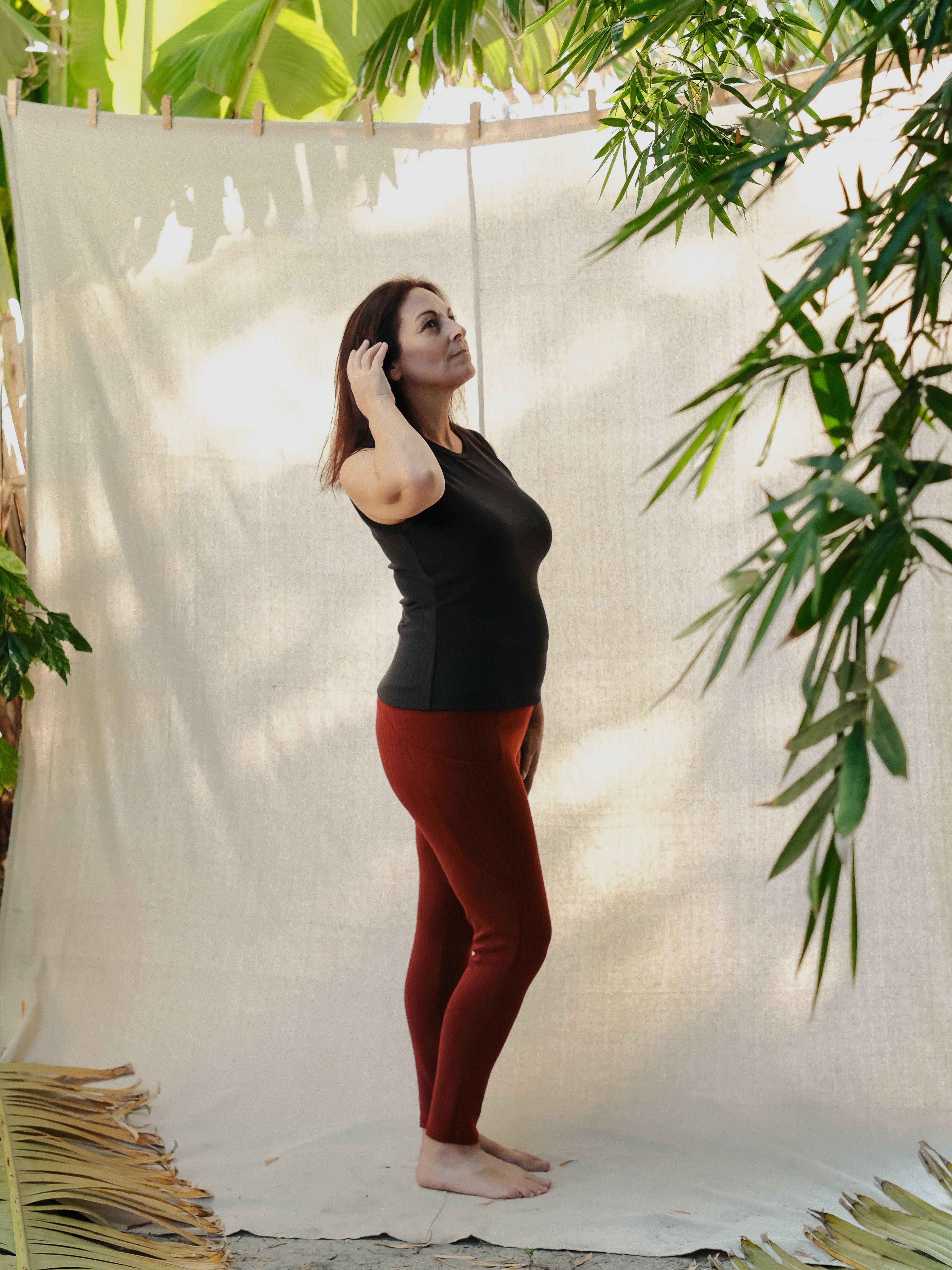 Classic Wide-Ribbed Legging Sangria