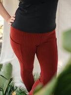 Classic Wide-Ribbed Legging Sangria