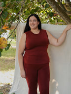 Classic Wide-Ribbed Legging Sangria
