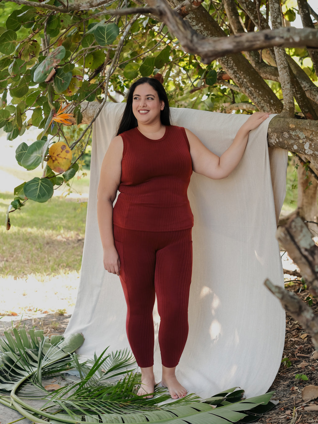 Classic Wide-Ribbed Tank Sangria