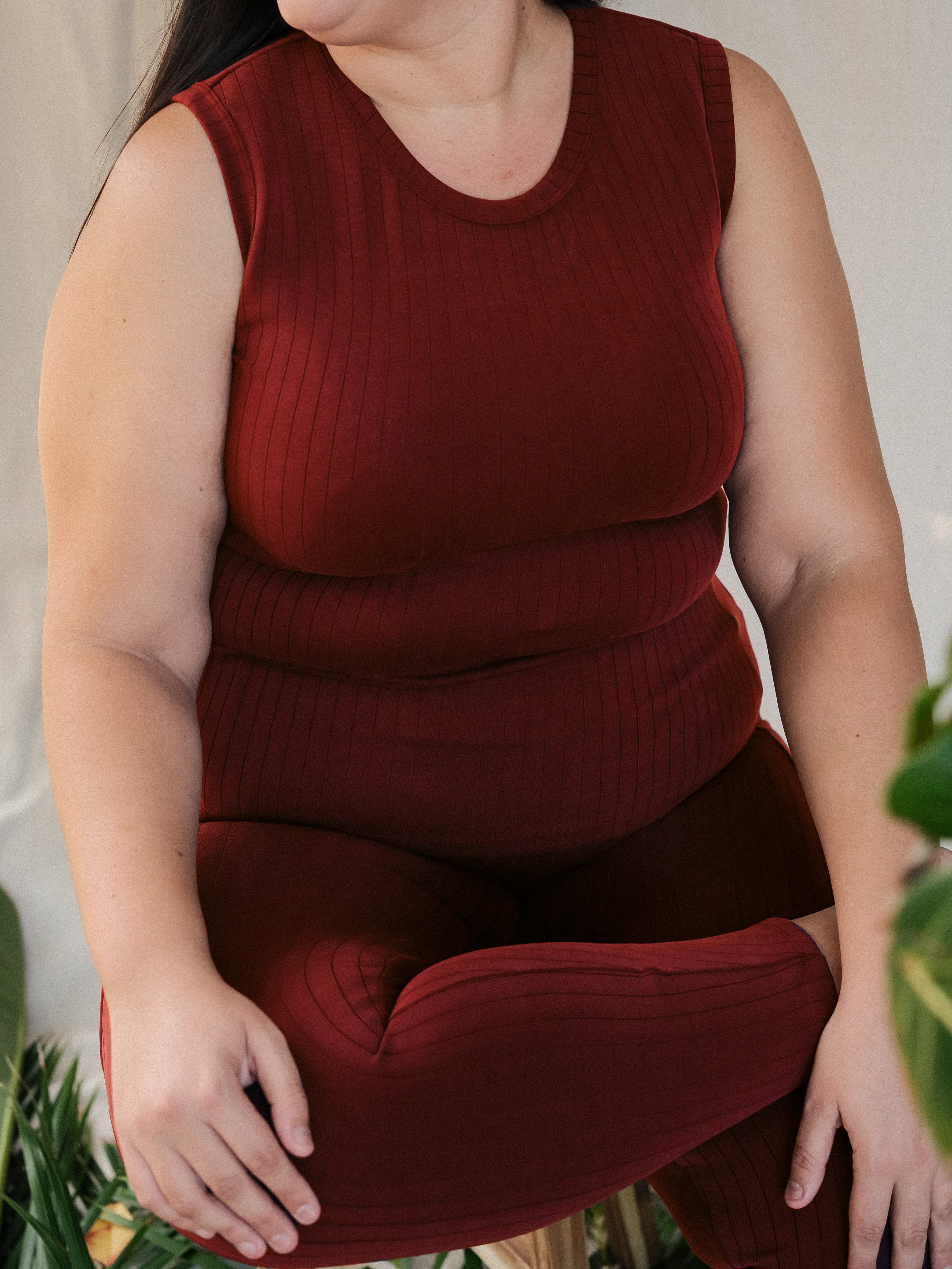 Classic Wide-Ribbed Tank Sangria