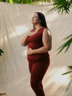 Classic Wide-Ribbed Legging Sangria