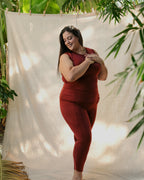 Classic Wide-Ribbed Legging Sangria