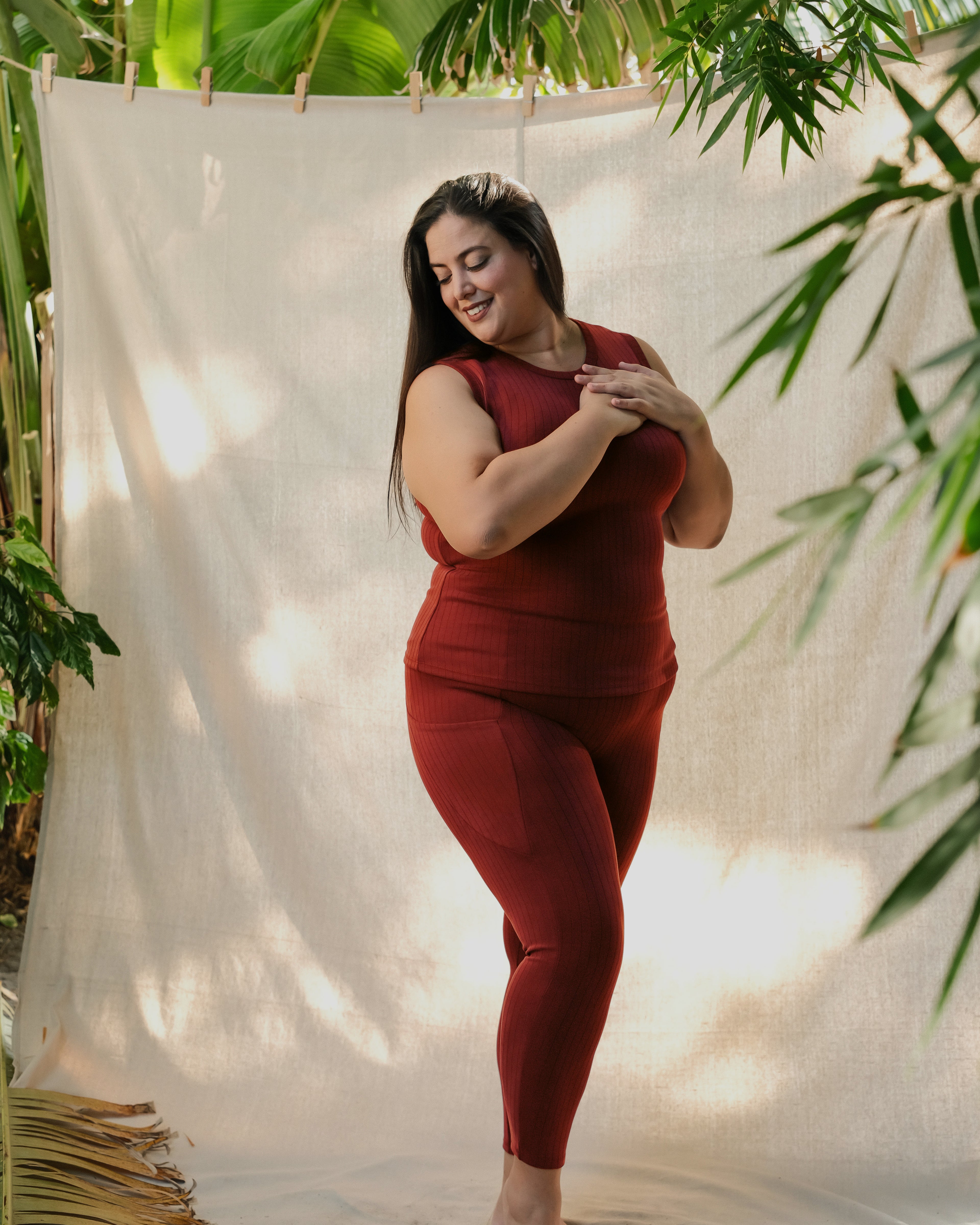 Classic Wide-Ribbed Legging Sangria