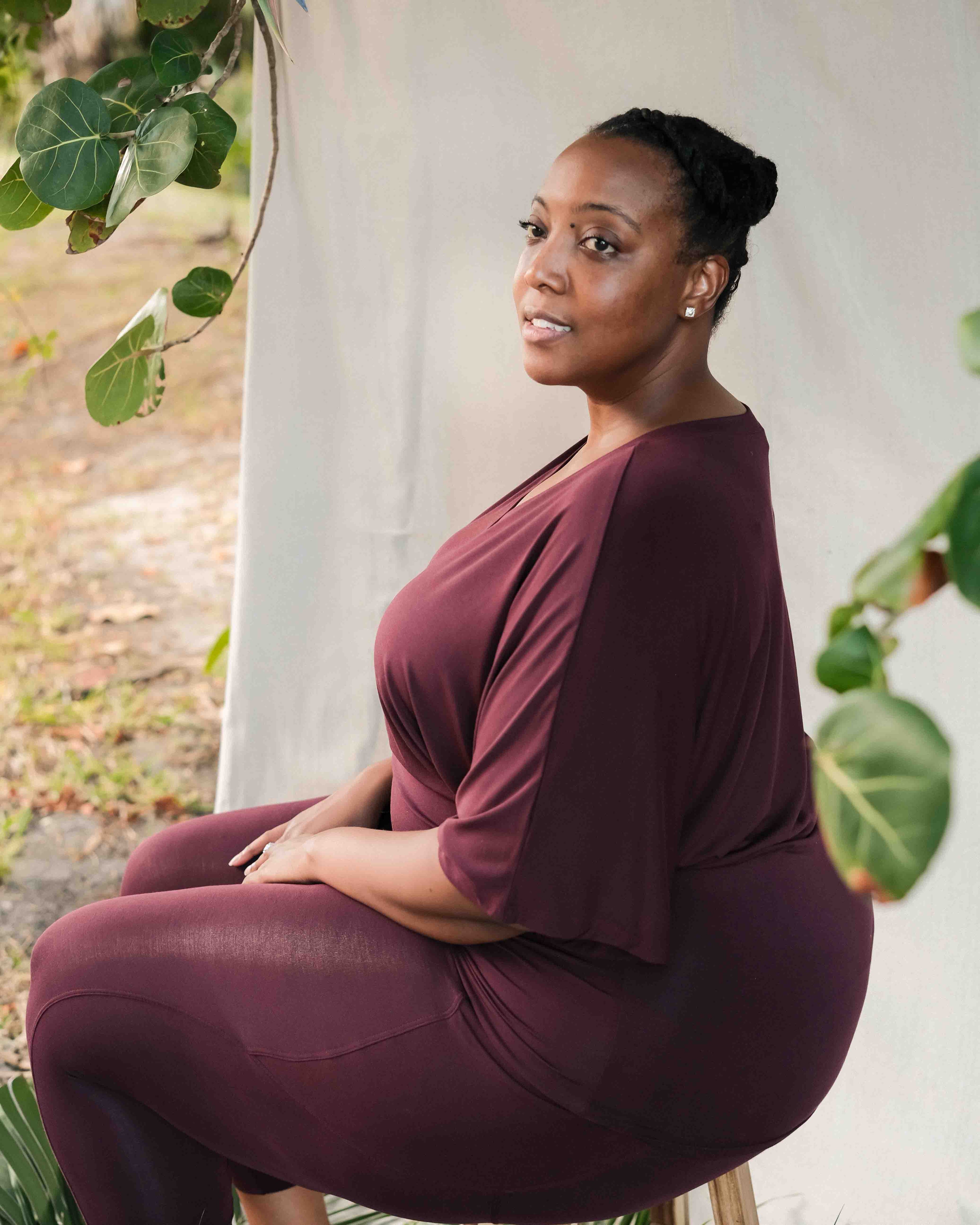 Phoenix Rising Dolman Flow Top Burgundy