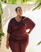 Phoenix Rising Dolman Flow Top Burgundy