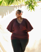 Phoenix Rising Dolman Flow Top Burgundy