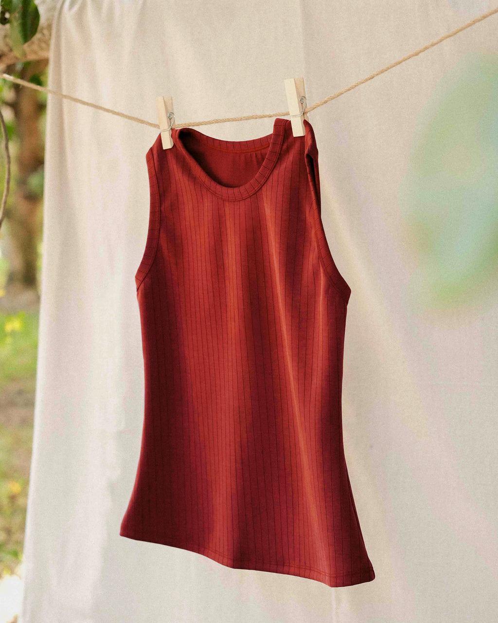 Classic Wide-Ribbed Tank Sangria